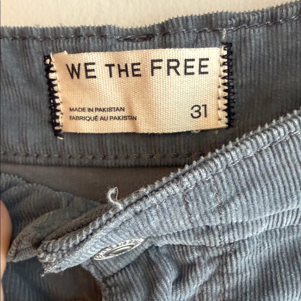 Free People Slate Gray Libre Wide-Leg Flare Cords 31 NWT - Picture 3 of 12